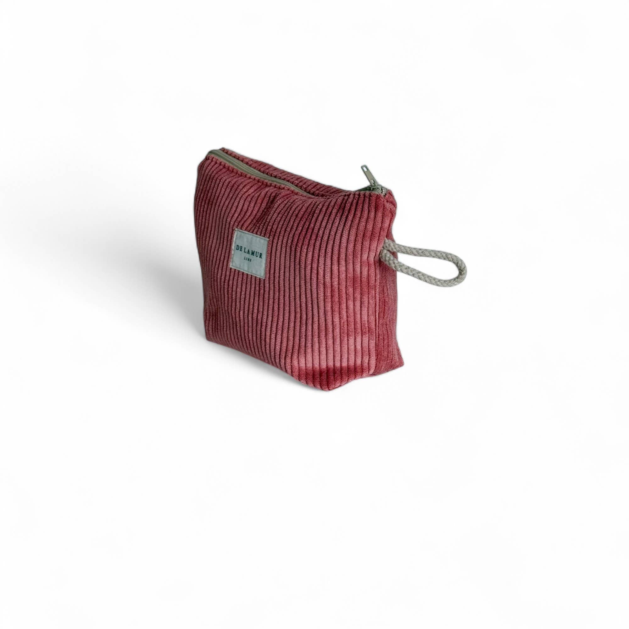 Petite pochette de maquillage velours corail