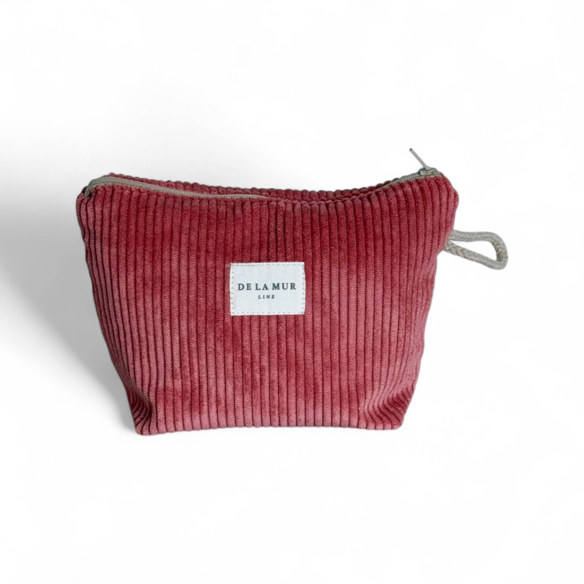 Petite pochette de maquillage velours corail