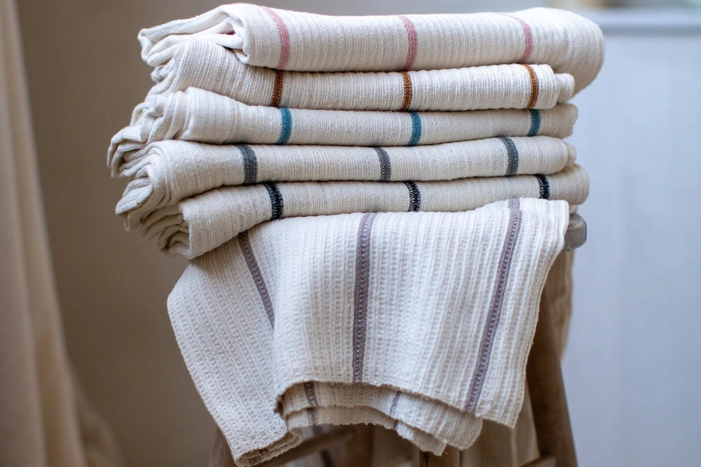 Serviette à main gaufrée tissée en coton d'Éthiopie