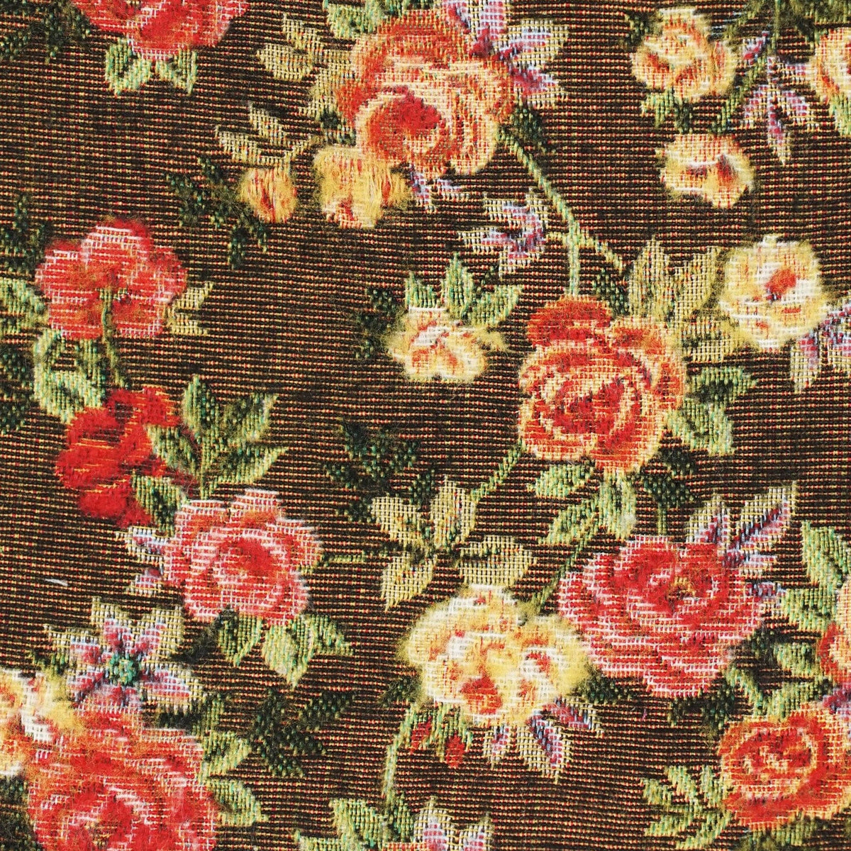 Petite trousse à maquillage floral / porte-monnaie – marron et rouge - d’Espagne