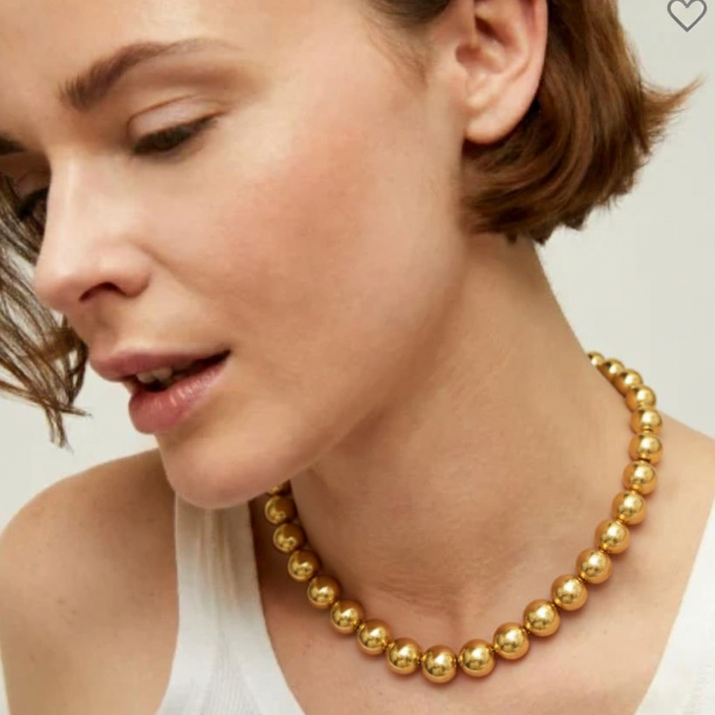 Collier ras-de-cou à perles - Acier 14k- Étanche - Canada