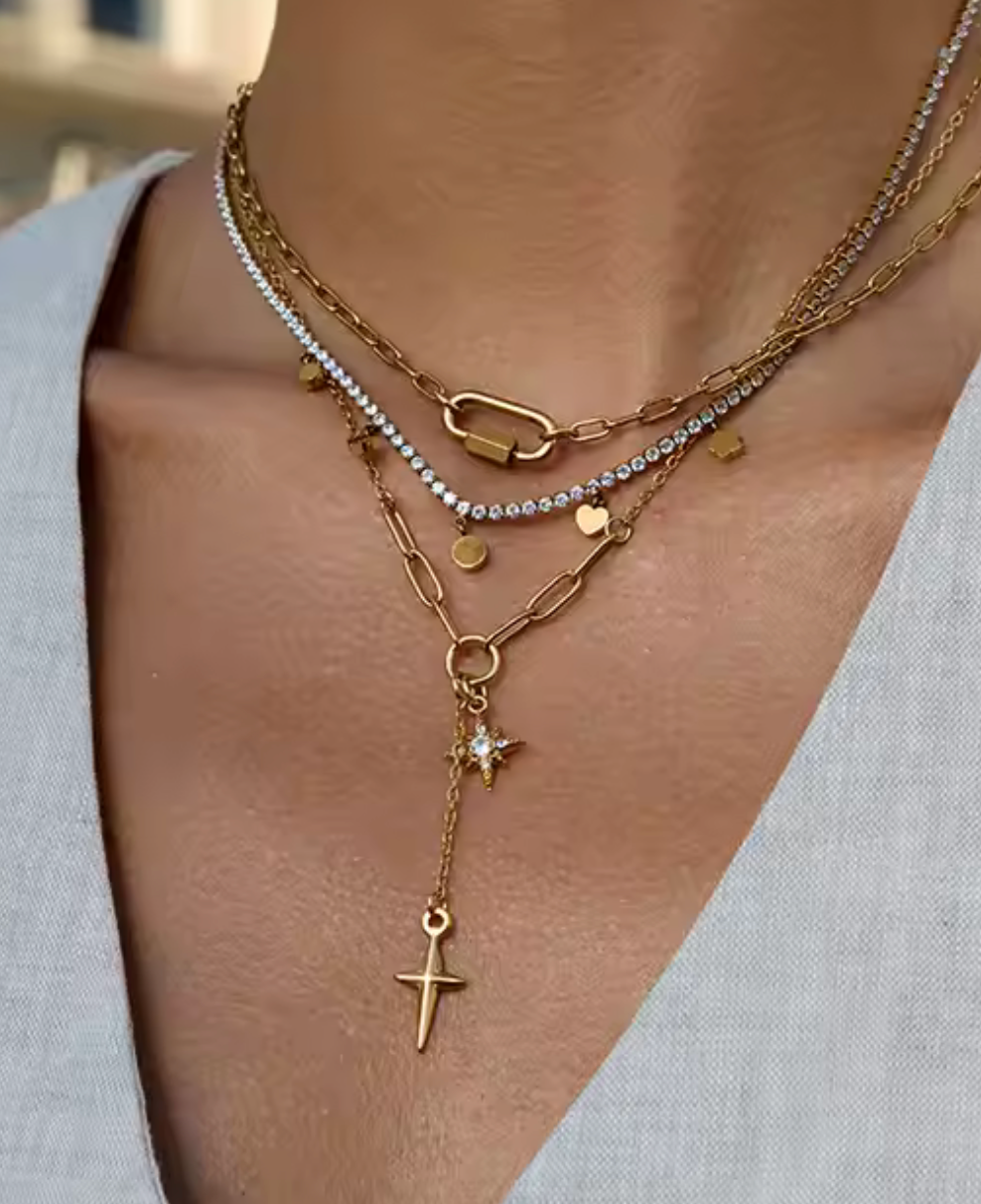 Steller Star - Collier en acier doré 14K- Canada