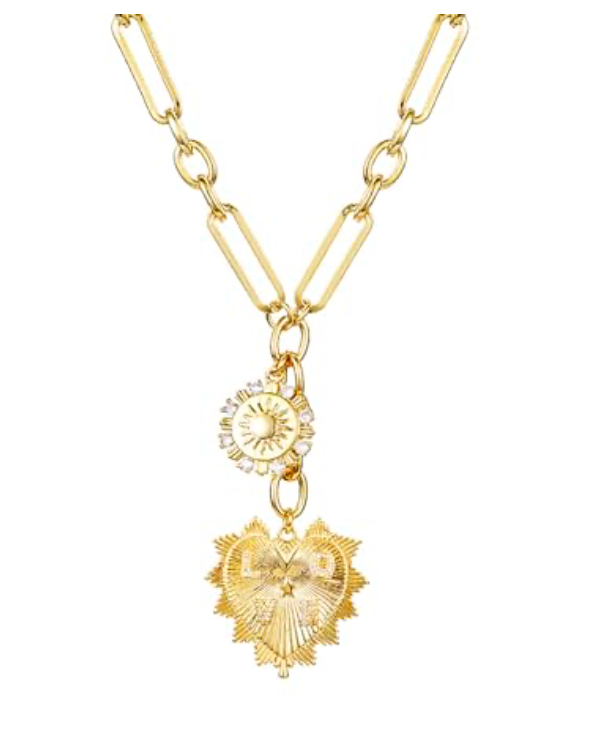 Collier lariat Charm cœur 14k - Canada