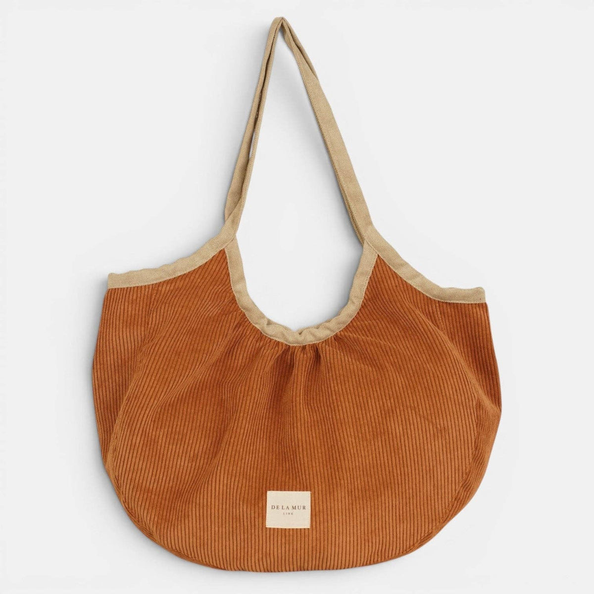 Sac fourre-tout moyen zippé en velours côtelé – Terracotta - d’Espagne