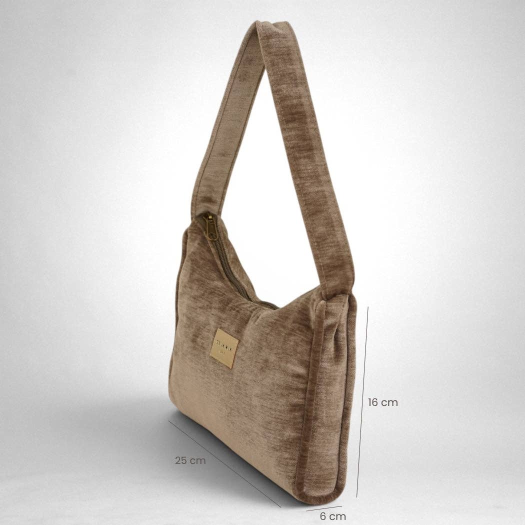 Petit sac de soirée en velours – Marron - d’Espagne