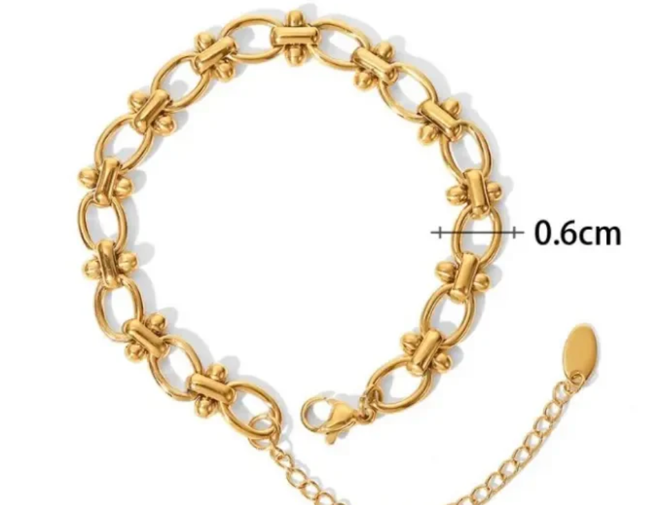 Bracelet en acier Rope and Link 14K or étanche -Canada