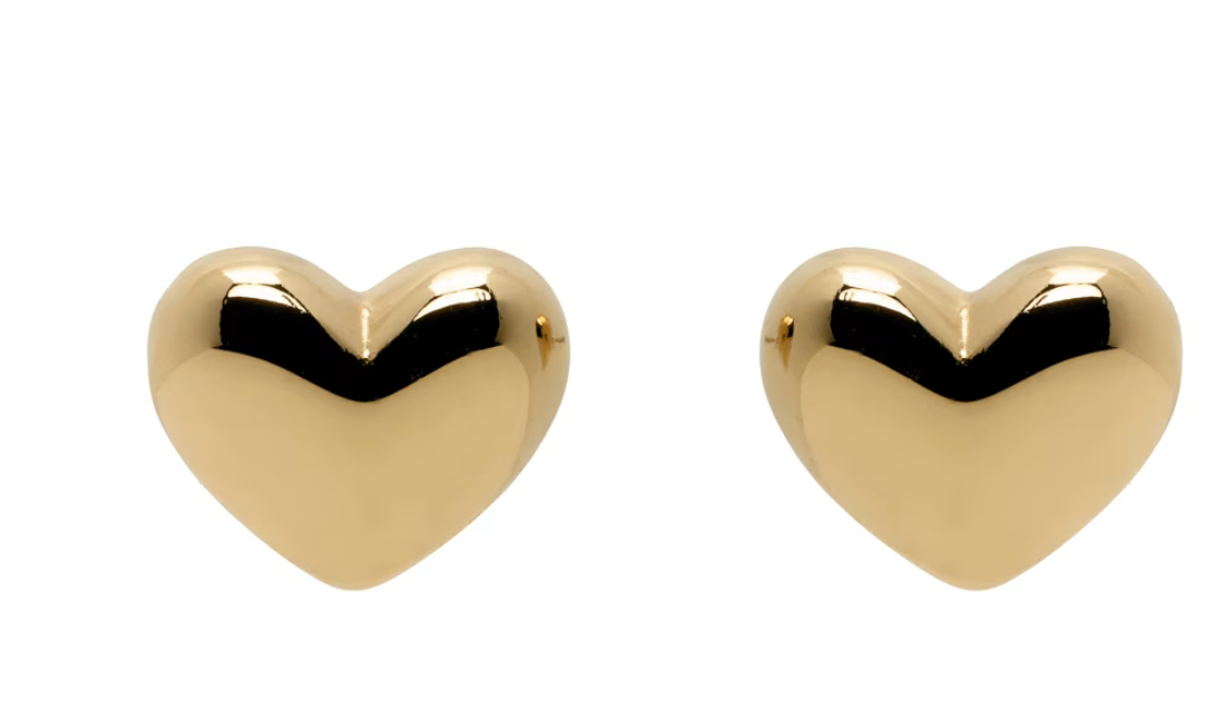 Boucles d'oreilles cœur - Clous d'oreilles gonflés - Acier inoxydable - Canada