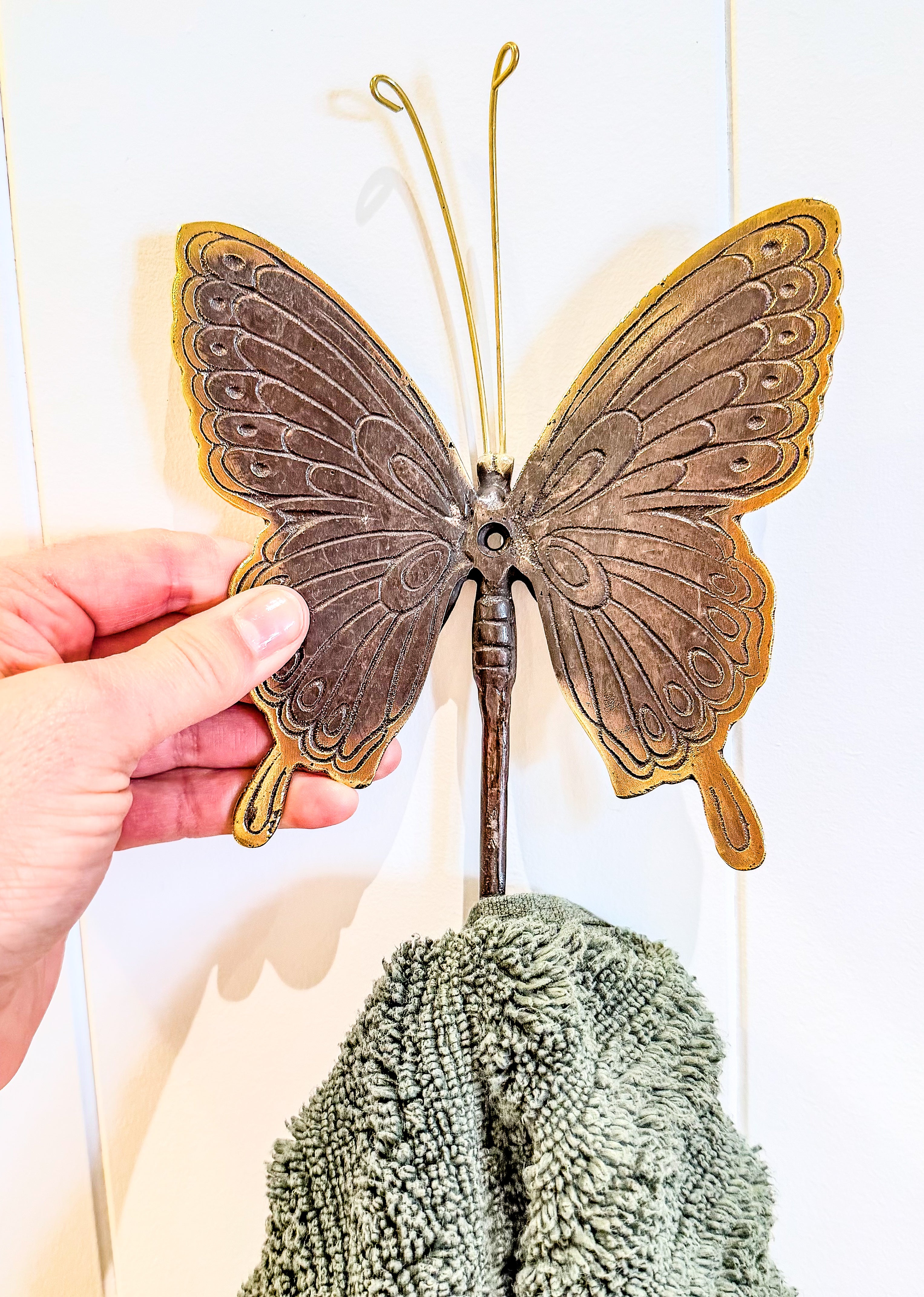 Crochet Laiton Antenne Papillon en laiton de Bali