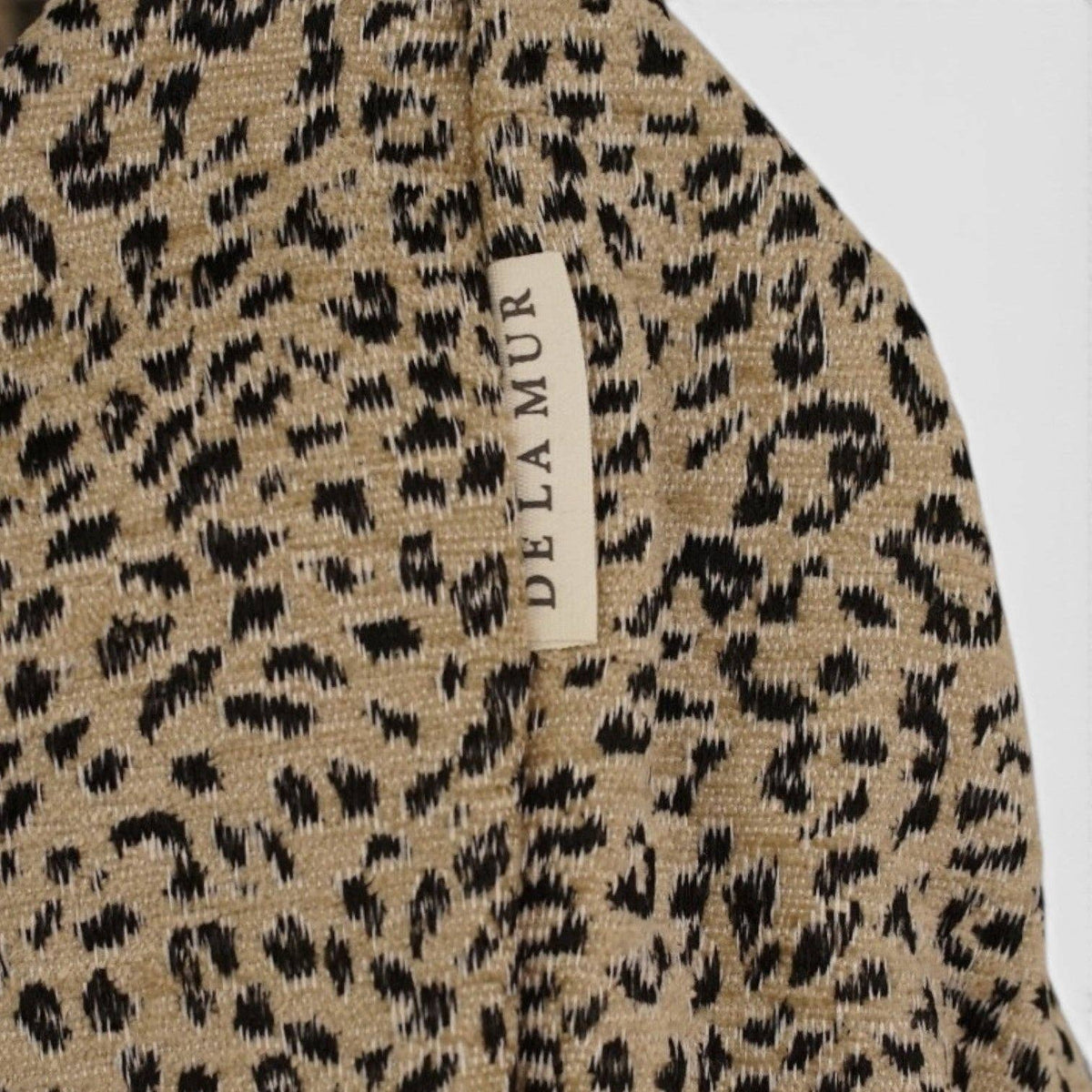 Sac rond à bandoulière en jacquard léopard – Beige et noir -d’Espagne