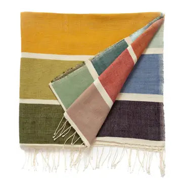 Grande serviette de plage tissée colorée d'Éthiopie