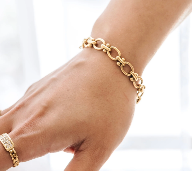 Bracelet en acier Rope and Link 14K or étanche -Canada