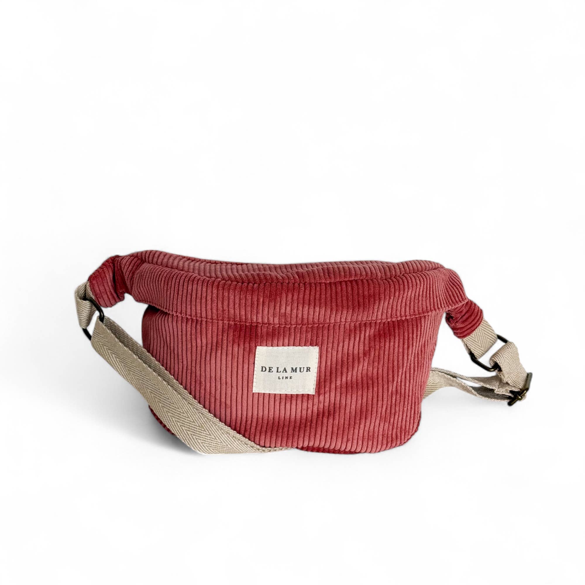 Sac banane en velours corail