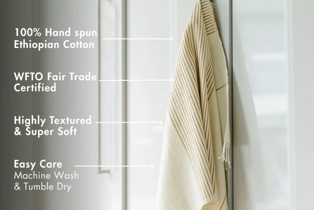 Linge de cuisine tissé en coton d'Éthiopie