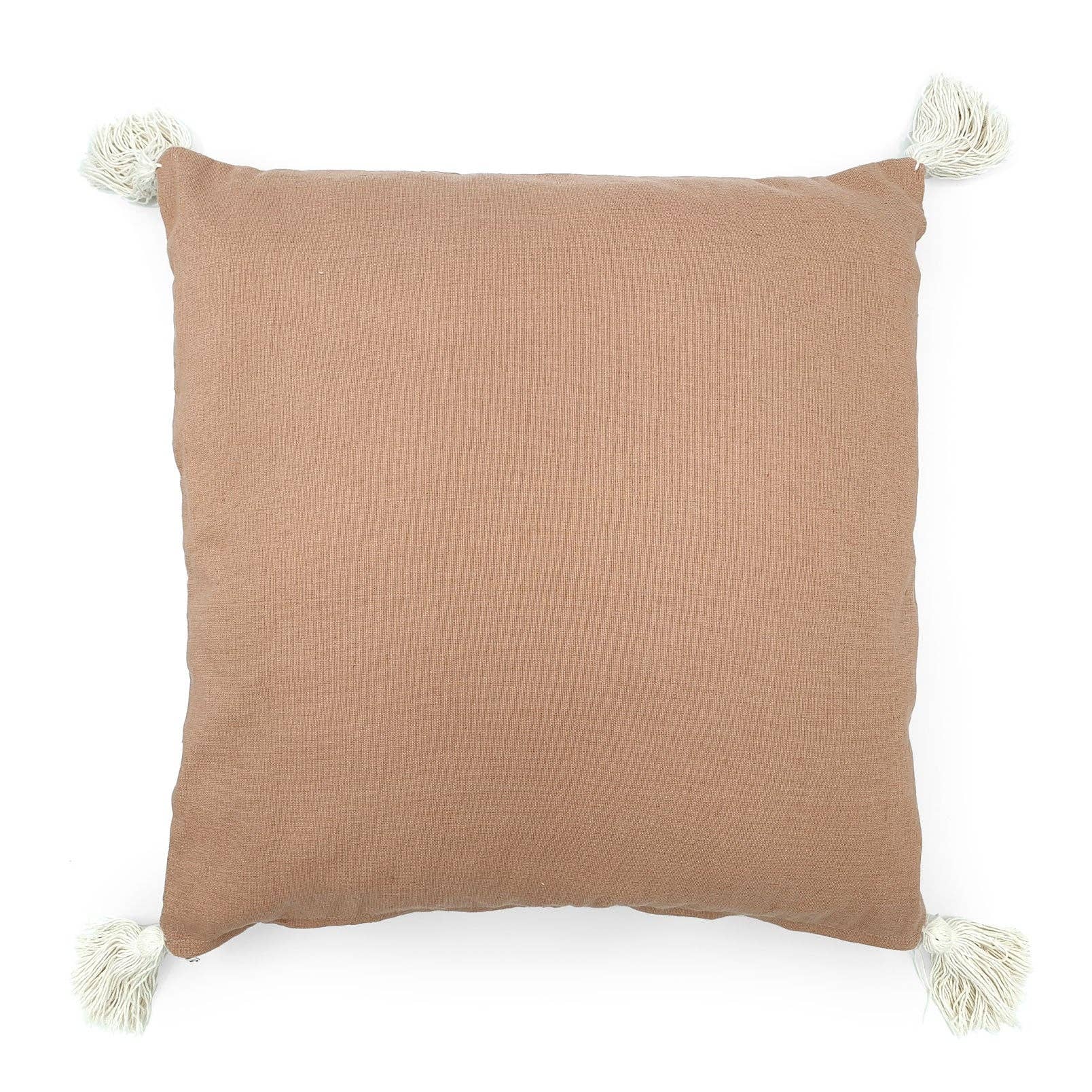 Housse de coussin en coton couleur pêche de Bali