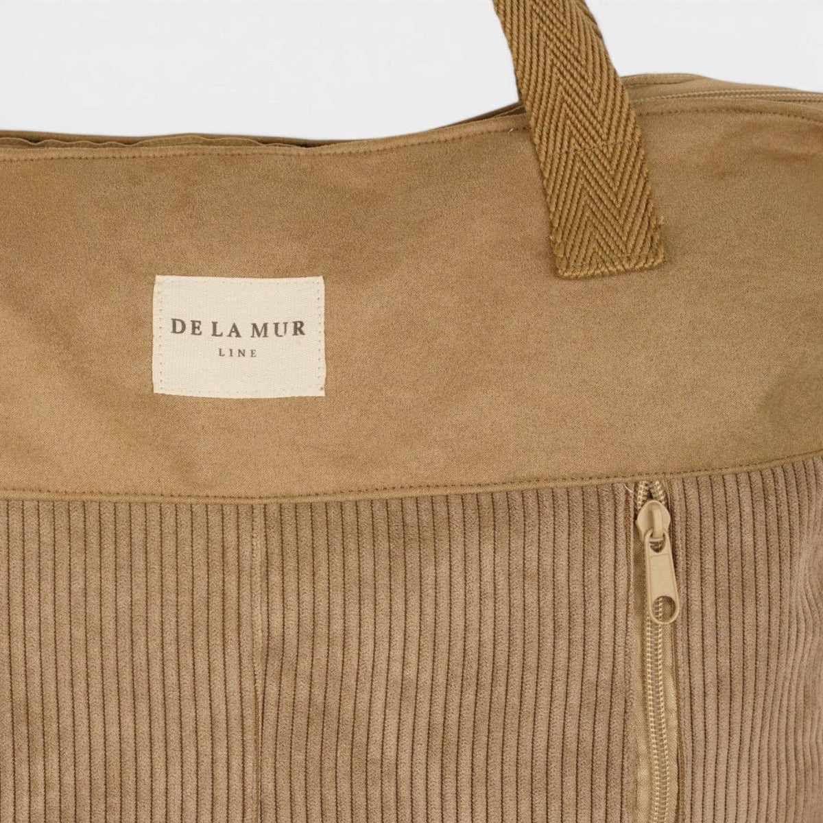 Grand sac à main en velours côtelé – taupe beige - d’Espagne
