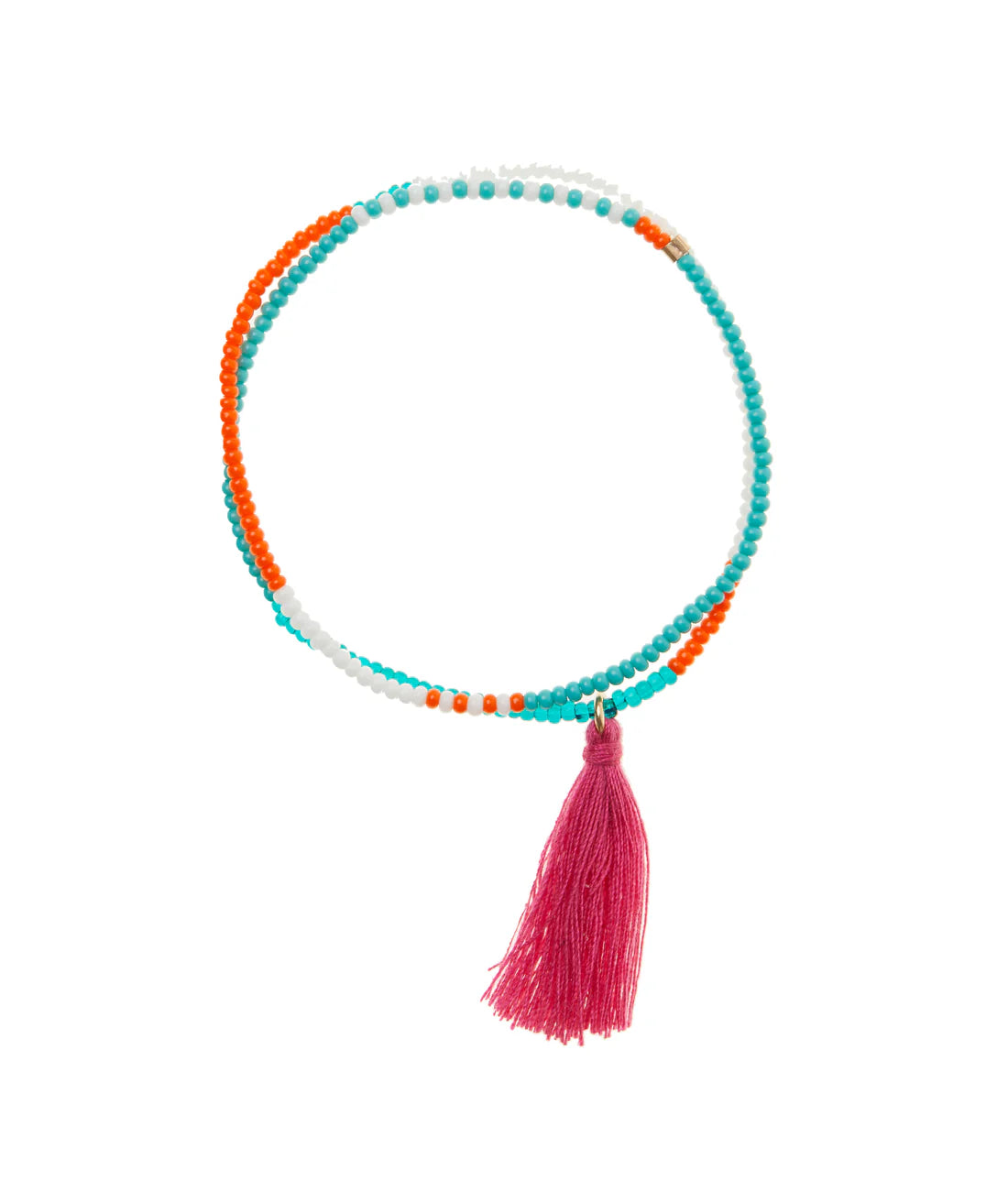 Bracelet élastique double tours turquoise de Tanzanie