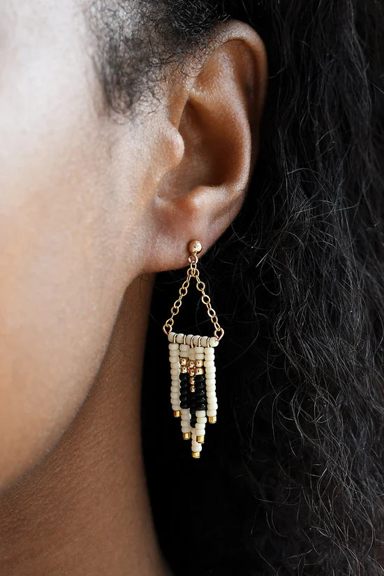 Small Decorative Earrings – BLACK/PINK/GOLD