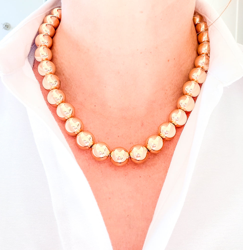 Collier ras-de-cou à perles - Acier 14k- Étanche - Canada