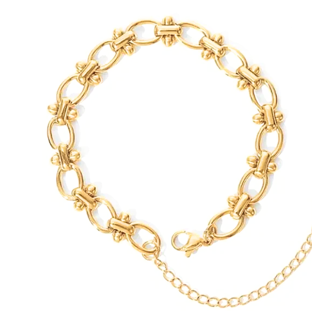 Bracelet en acier Rope and Link 14K or étanche -Canada