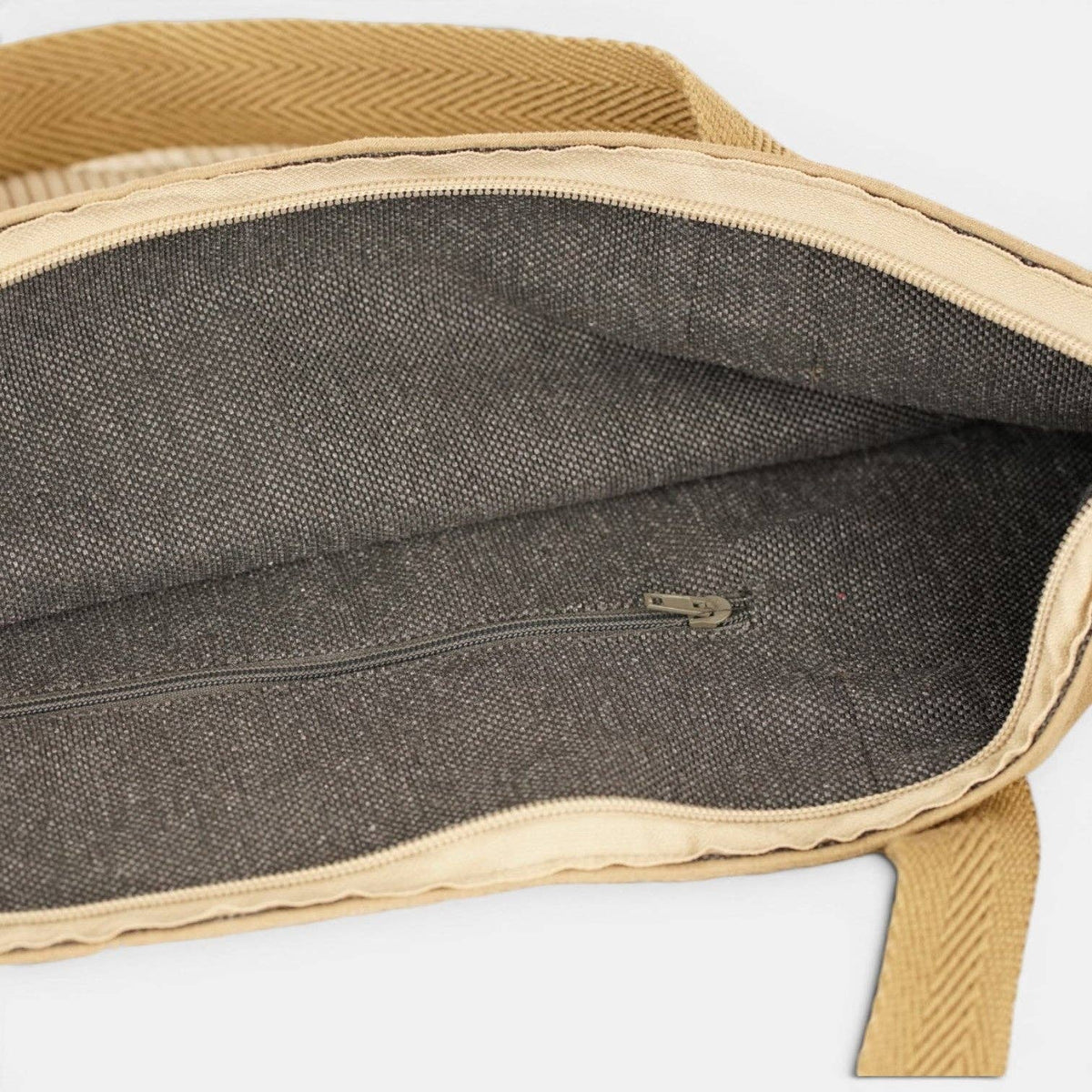 Grand sac à main en velours côtelé – taupe beige - d’Espagne