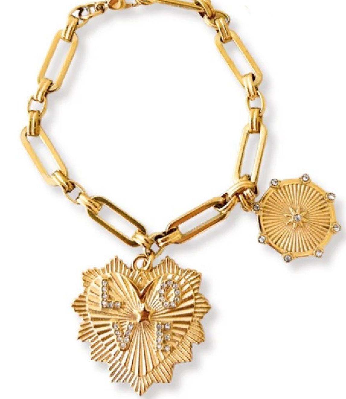 Breloque en forme de cœur, bracelet en acier inoxydable 14k- Canada