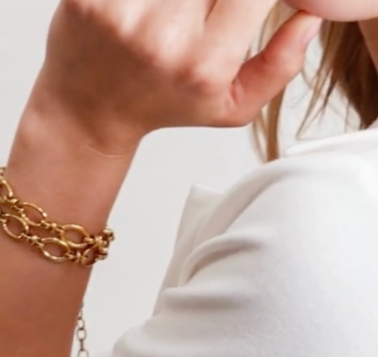 Bracelet en acier Rope and Link 14K or étanche -Canada