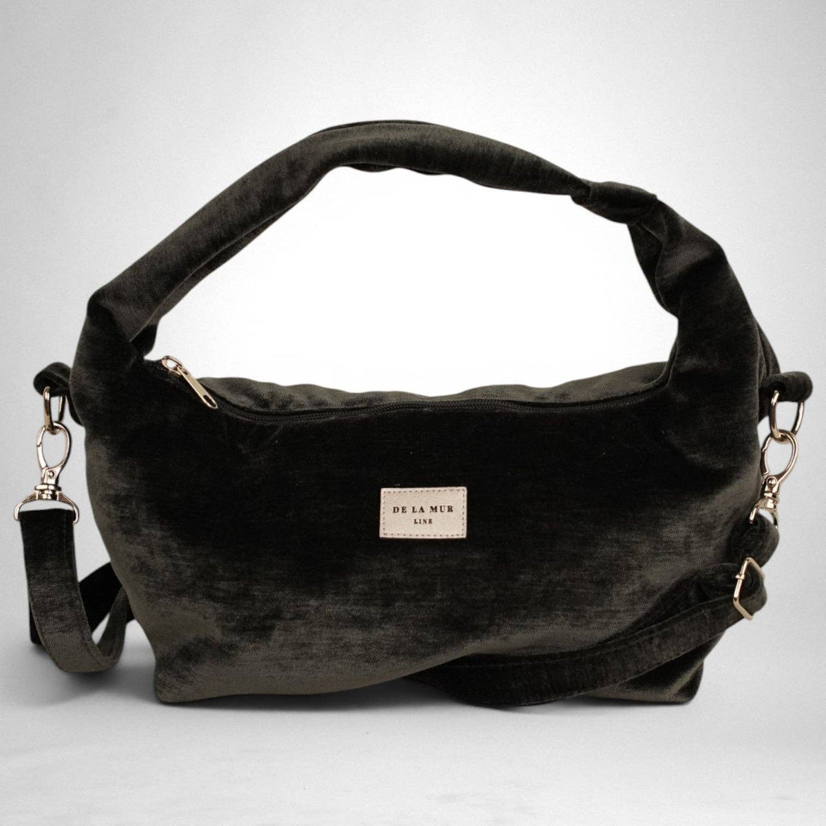 Sac de soirée moyen en velours – Noir-d’Espagne