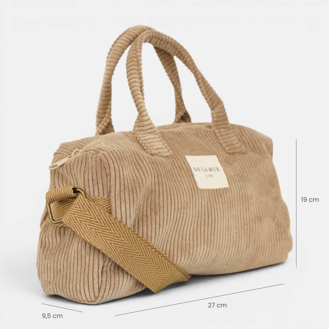 Petit sac bandoulière en velours côtelé – Taupe beige-d’Espagne