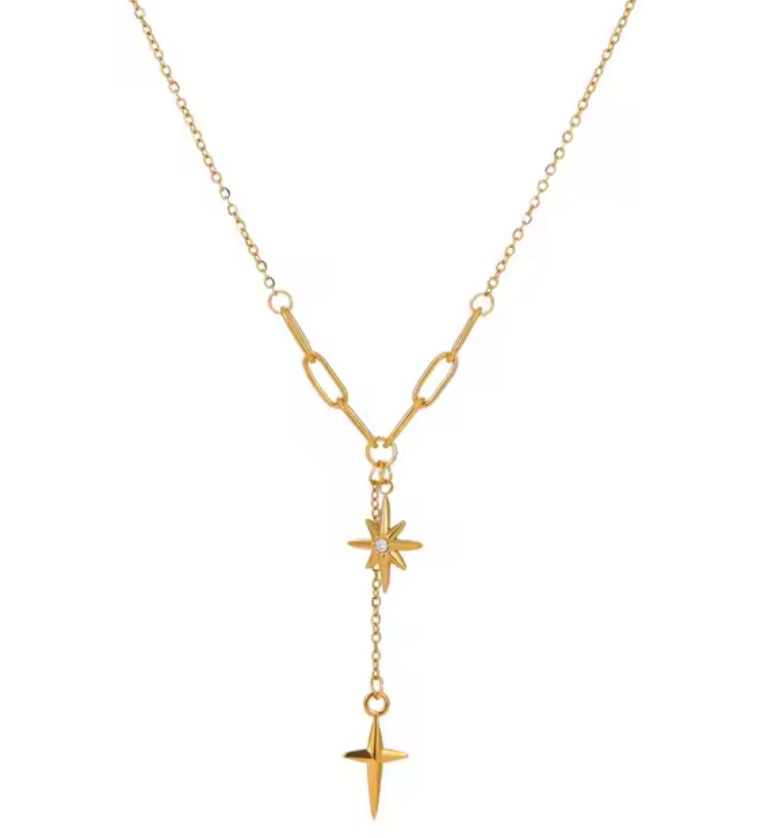 Steller Star - Collier en acier doré 14K- Canada