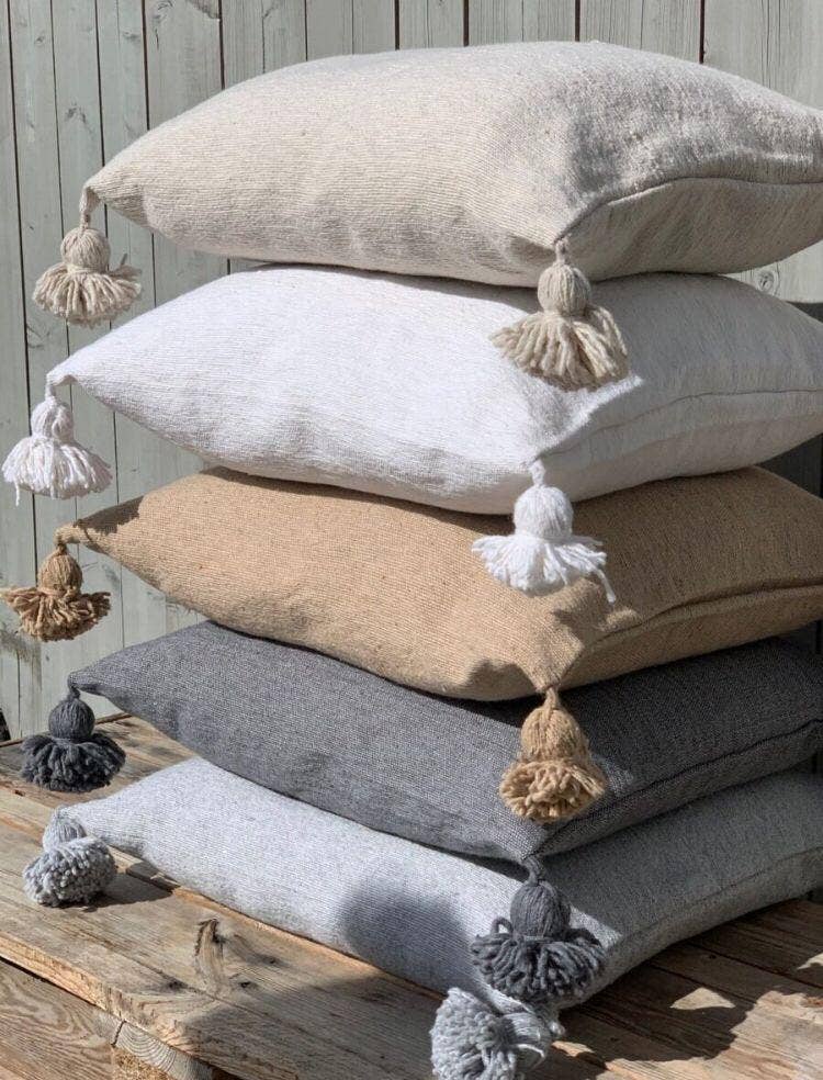 Coussin d'oreiller marocain avec pompon
