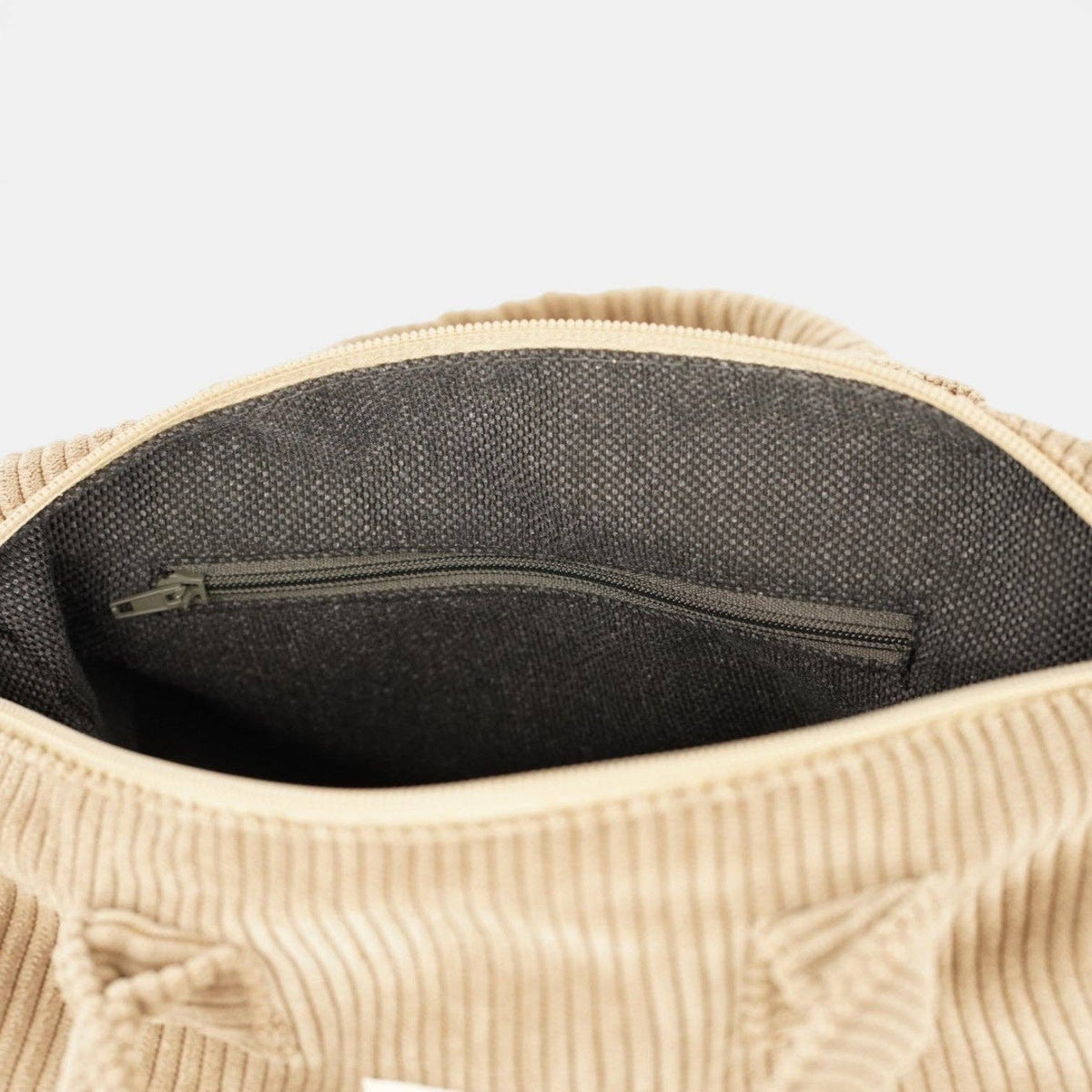 Petit sac bandoulière en velours côtelé – Taupe beige-d’Espagne