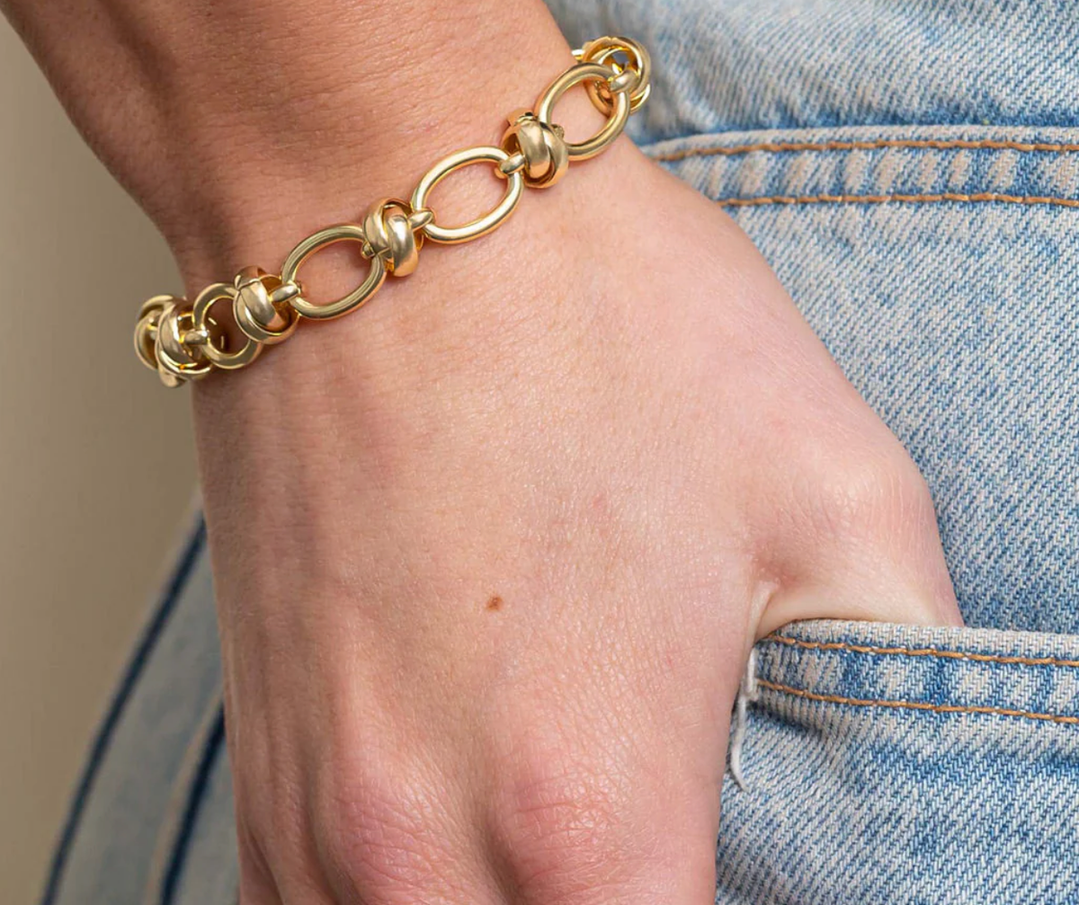 Bracelet en acier Rope and Link 14K or étanche -Canada