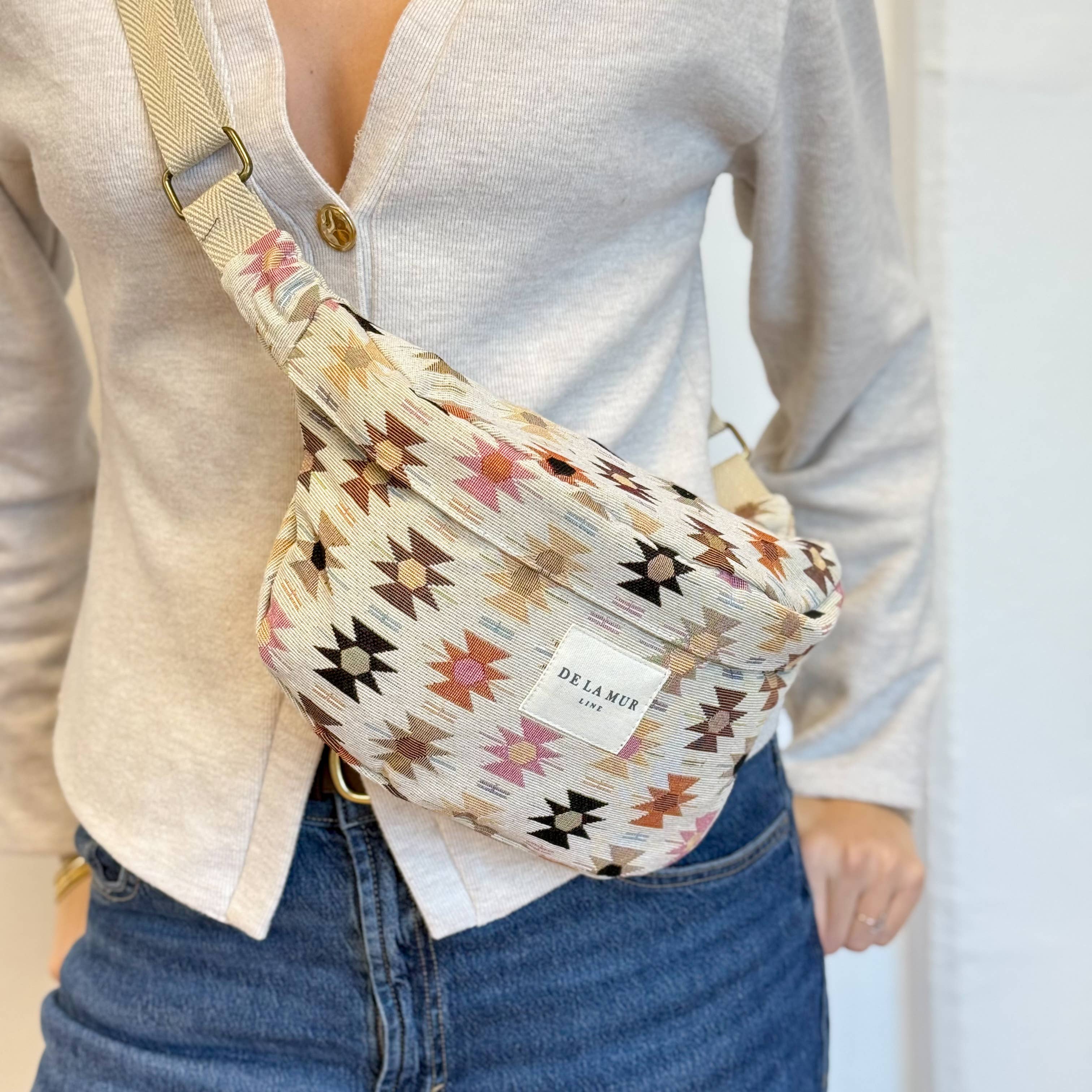 Sac banane à motif géométrique