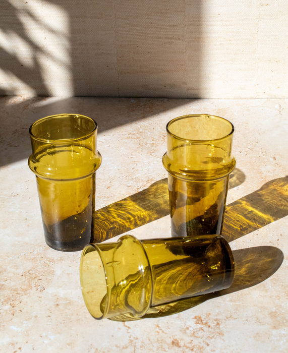 Petits Verres Beldi marocains couleur Ambre