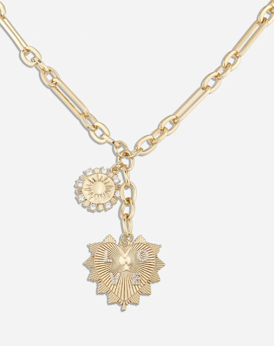 Collier lariat Charm cœur 14k - Canada