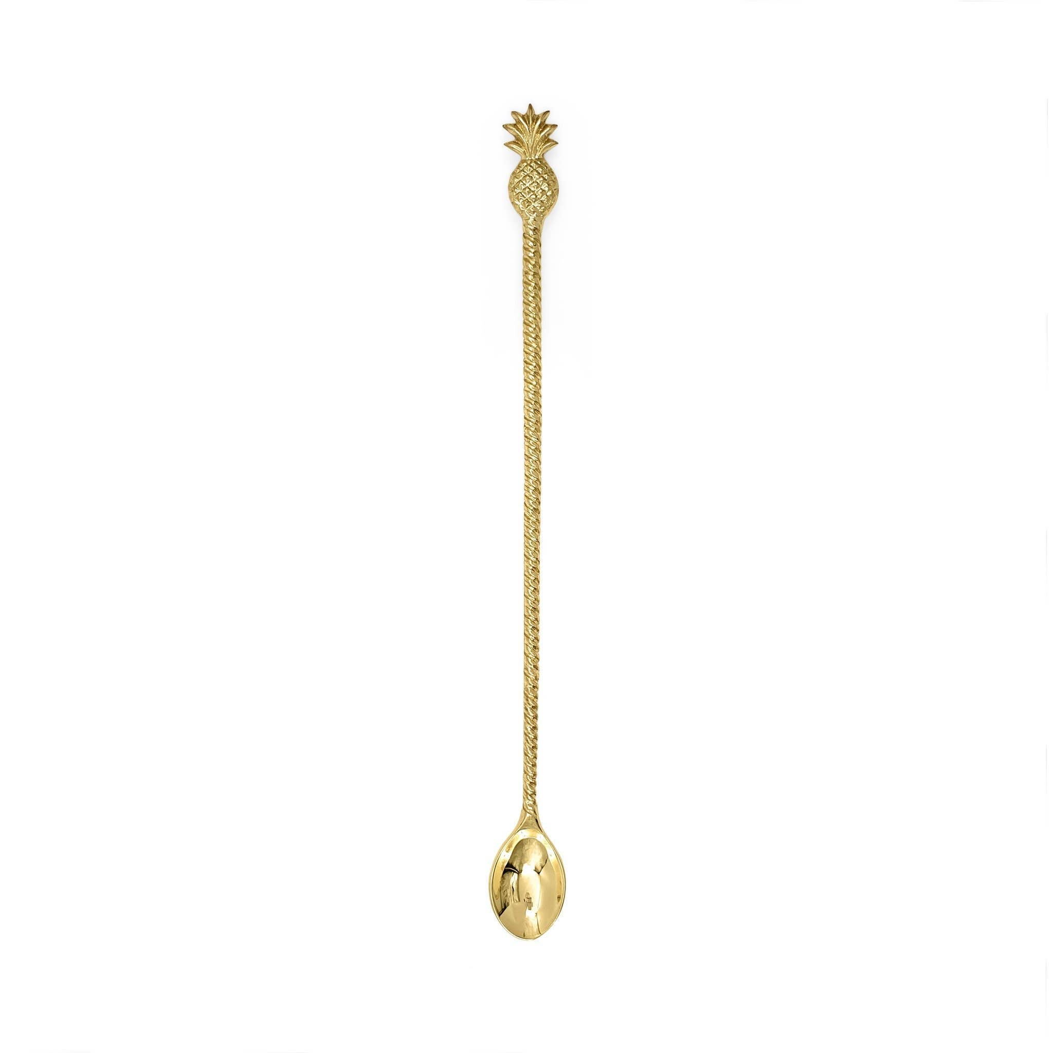 Cuillère à cocktail ananas ou palmier or de Bali