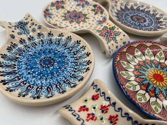 Porte-cuillères en céramique peints à la main- couleur assortis-de Turquie