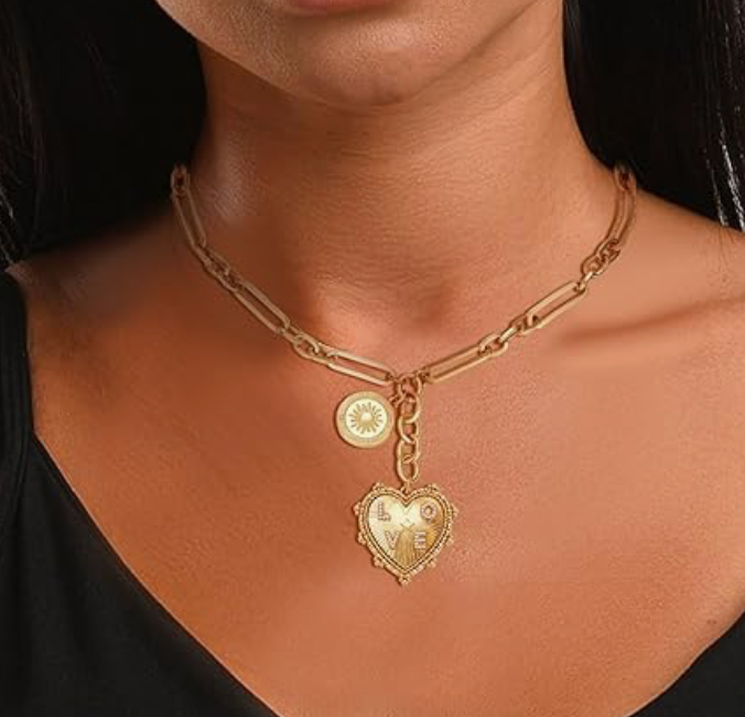 Collier lariat Charm cœur 14k - Canada