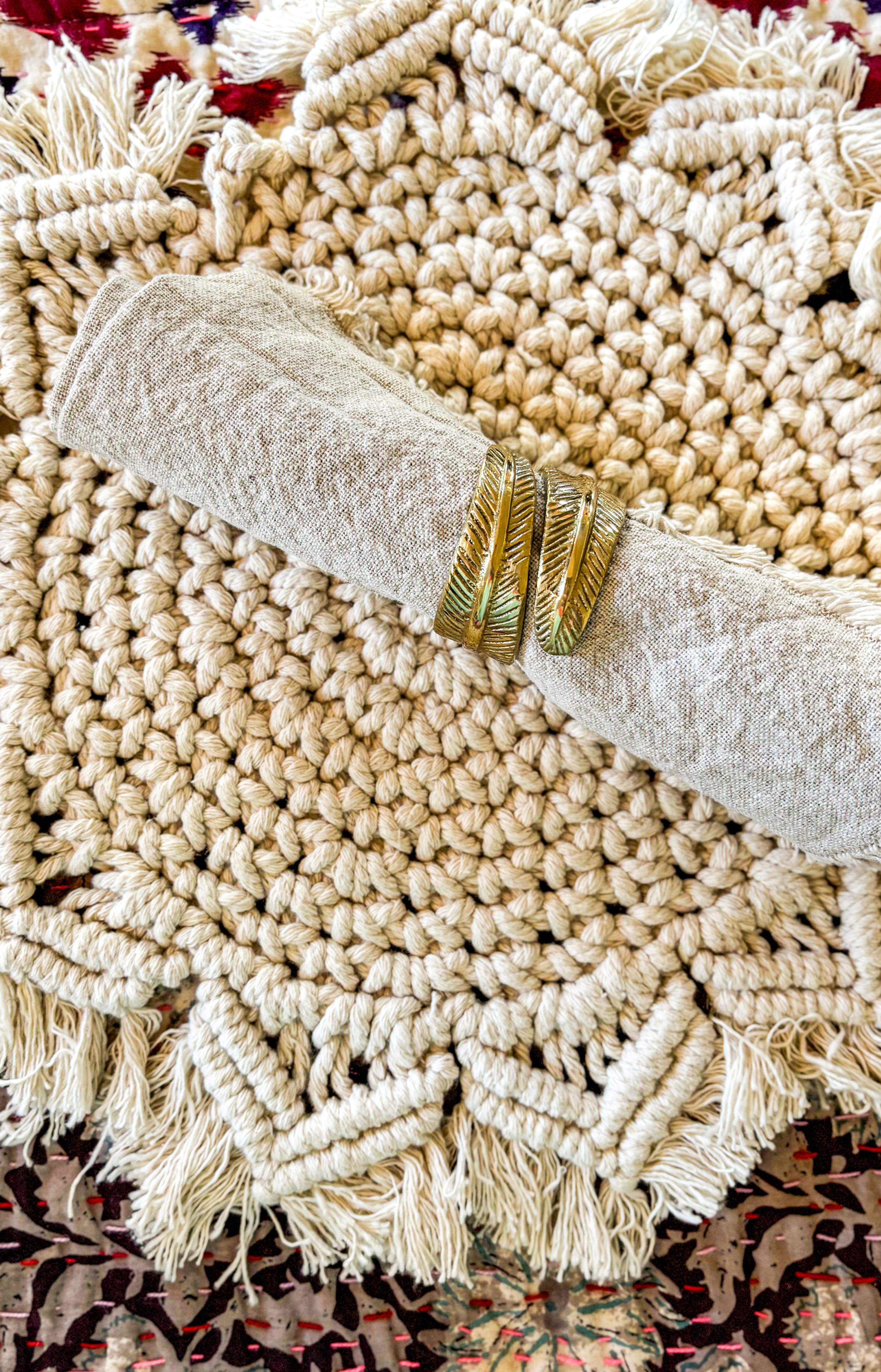 Anneau de serviette en plume de Bali