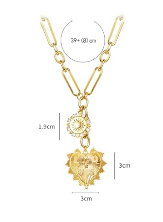 Collier lariat Charm cœur 14k - Canada