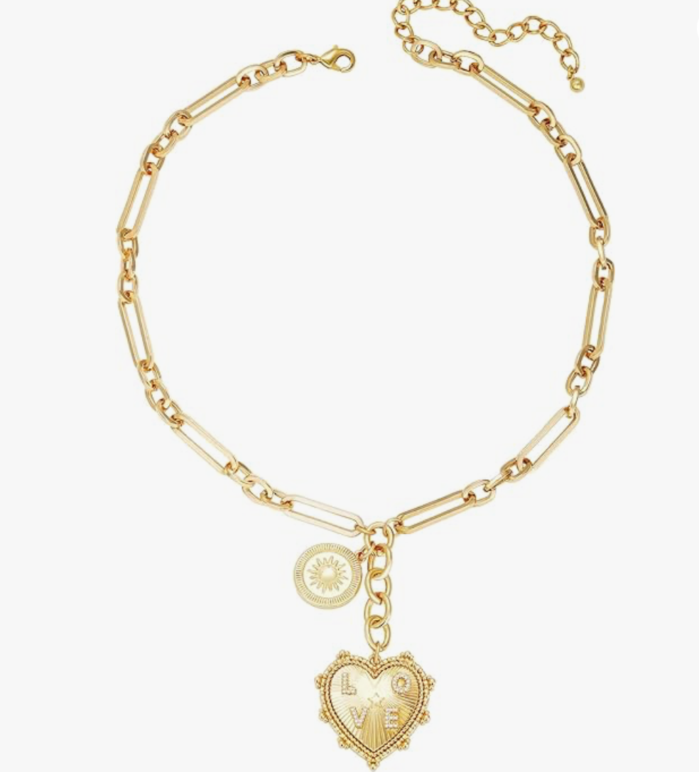 Collier lariat Charm cœur 14k - Canada