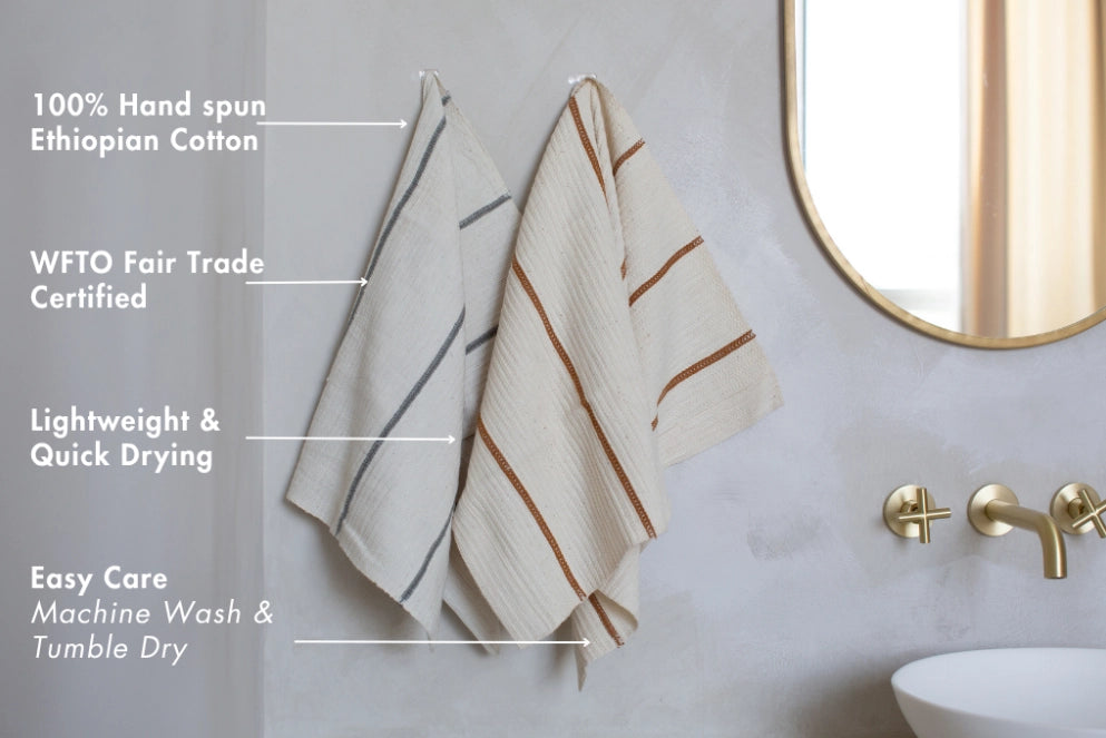 Serviette de bain gaufrée tissée en coton d'Éthiopie