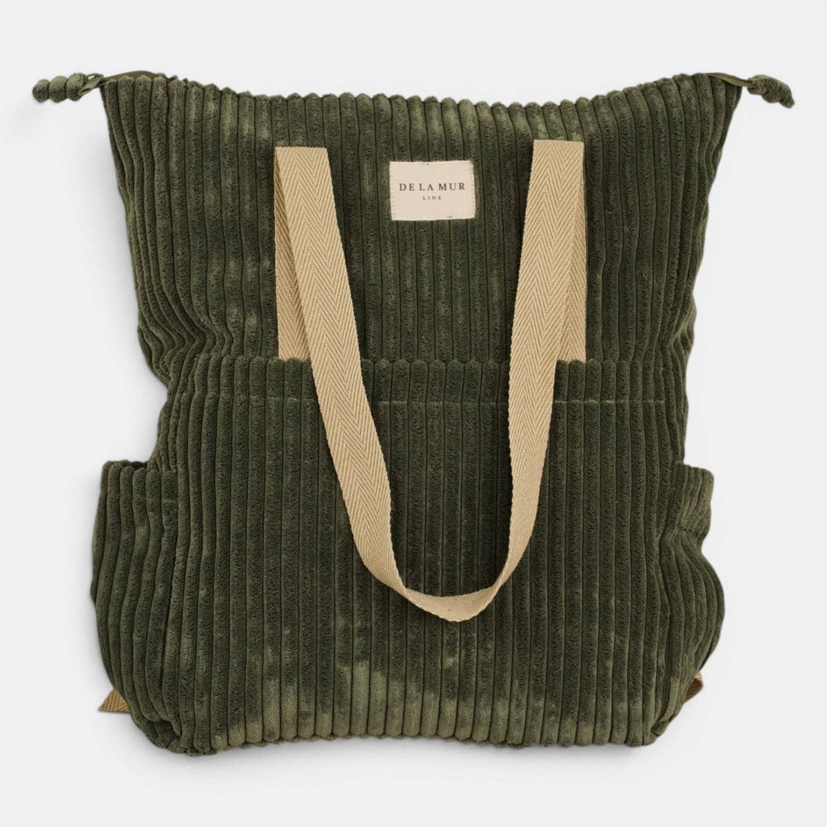 Sac à dos / sac bandoulière en velours côtelé – Vert olive - Espagne