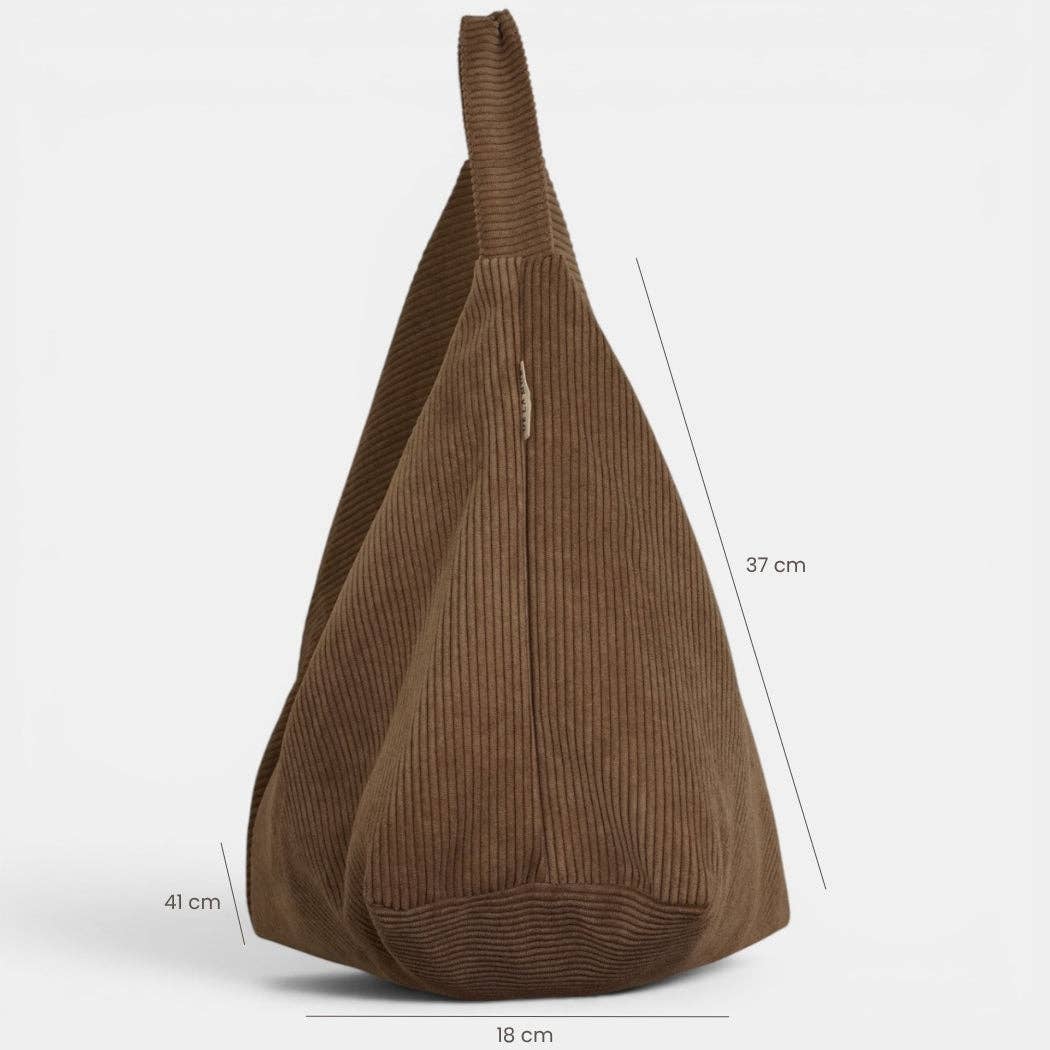 Sac d’épaule en velours côtelé – Taupe beige-d’Espagne