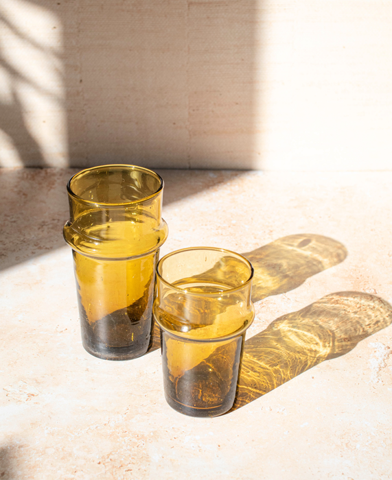 Petits Verres Beldi marocains couleur Ambre