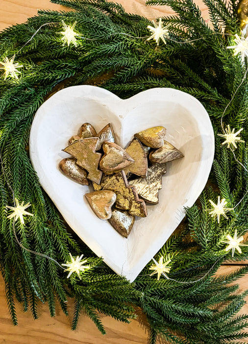 Bol en forme de cœur, blanc, fait main au Mexique