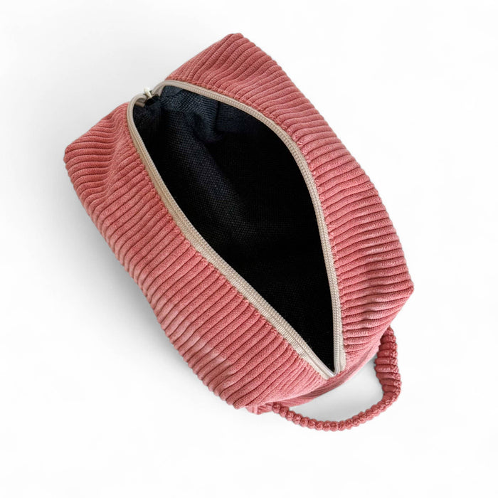 Trousse de maquillage carrée corail