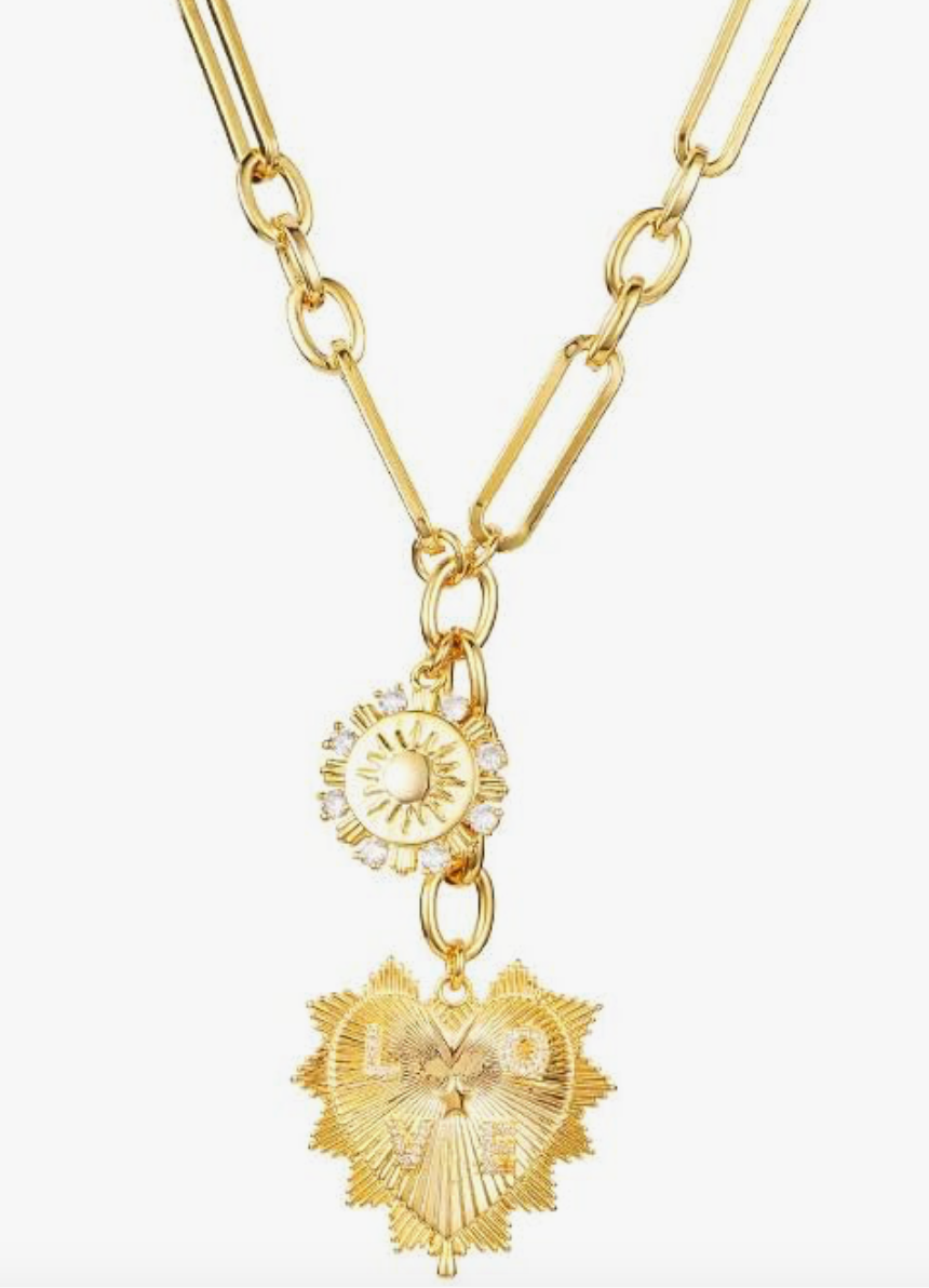 Collier lariat Charm cœur 14k - Canada