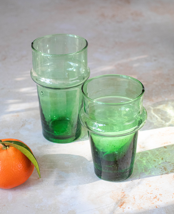Petit Verres Beldi marocains couleur vert