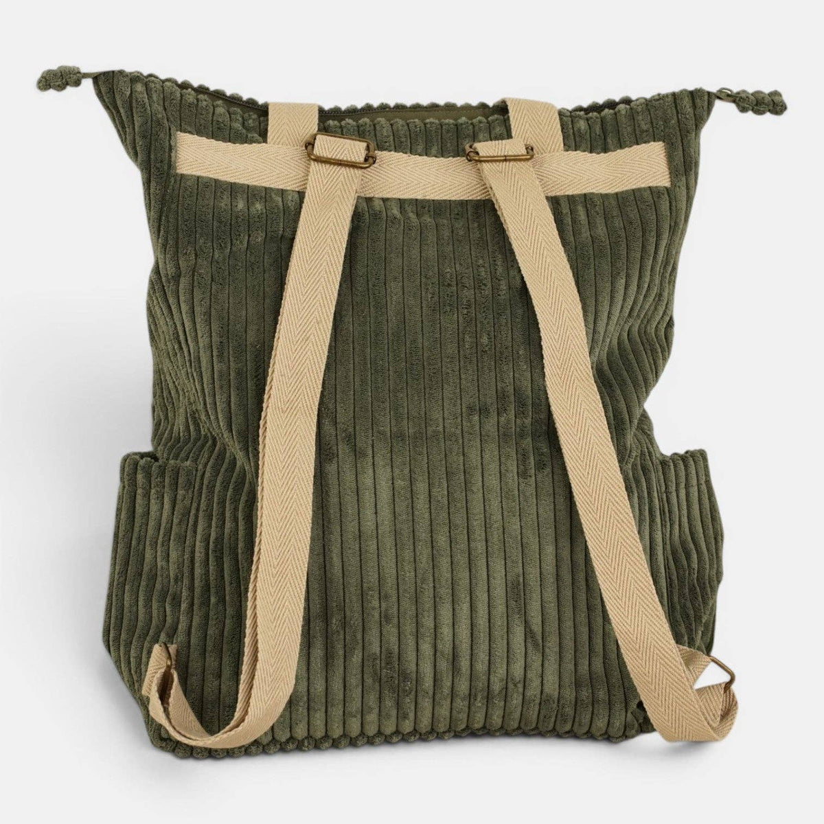 Sac à dos / sac bandoulière en velours côtelé – Vert olive - Espagne